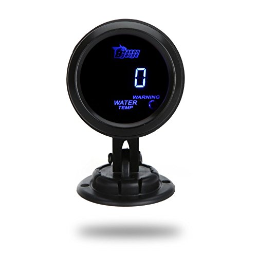 KKMOON Sensore digitale della temperatura dell’acqua, per auto; 52 mm 2 pollici, LCD 40 ~ 120 gradi Celsius; con spia; colore: Nero