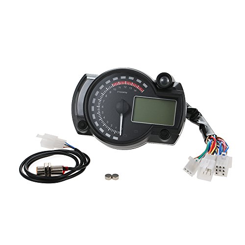 KKmoon Universale Tachimetro del Moto LCD Digitale Meter Indicatore di Velocità del Motociclo