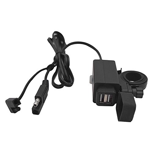 KKmoon USB Power Caricabatterie IP54 impermeabile antipolvere con interruttore + LED digitale indicatore di voltmetro per moto Pattern 1