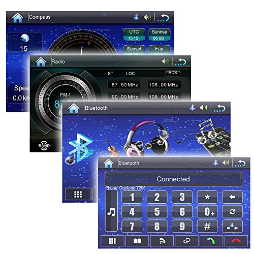 KKmoon WiFi 3G 7 "" Lettore Multimediale Din 2 DVD/USB/SD Navigatore GPS Con Bluetooth, Sistema Di Intrattenimento Radio HD Per Auto Universale