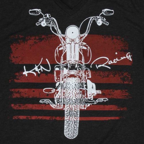 K&N 88-6112-M - Maglietta con stampa motocicletta su sfondo rosso, Colore: antracite