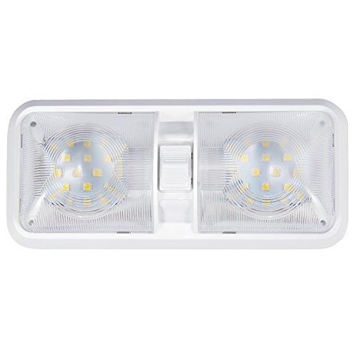 Kohree 2 X Lampade LED Plafoniere Illuminazione interna per auto / RV / Rimorchio / camper / barca DC 12V Bianco naturale 4000-4500K 48 x 5050SMD