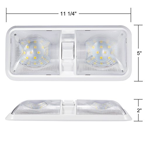 Kohree Lampada LED Plafoniera Illuminazione interna per auto / RV / Rimorchio / camper / barca DC 12V Bianco naturale 4000-4500K 48 x 5050SMD