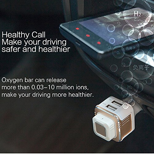 Koiiko 3 in 1, Wireless, Bluetooth 4,0 Auricolari Driving Fast-Caricatore da Auto con 2 porte USB purificatore d