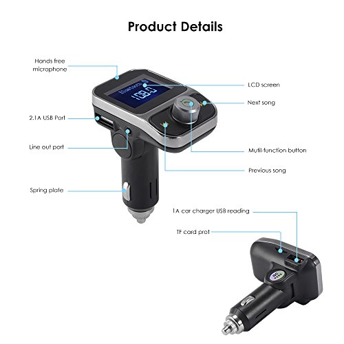 Kreema HY-88 Kit per auto Bluetooth chiamata a mani libere Dual USB Charger Display LCD da 1,44 "Rilevatore di tensione della batteria Lettore MP3 senza fili Trasmettitore di musica audio FM