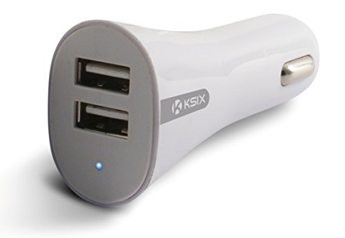 Ksix BXCRU2 Auto White, Grey mobile device charger - Mobile Device Chargers (Auto, Universal, Cigar lighter, Over voltage, Overheating, Short circuit, White, Grey, 12 - 30)