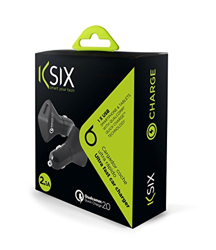 Ksix BXCRUSB2Q-Caricabatterie da auto USB 5 V 2,4a, 9 V 1,5a, 1,2a 12 V, colore: nero