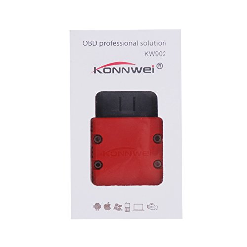 KW902 WiFi ELM327 OBD2 lettore di codice auto scanner mini ELM327 KW902 WiFi Diagnostic Scan Tool work for IOS/Android/iPhone … (rosso)
