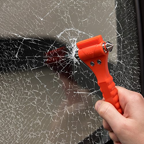 kwmobile 2x Martello di emergenza sicurezza auto - Martelletto per rompere vetro finestrino e tagliare cinture sicurezza - Kit 2 martelli rompivetro