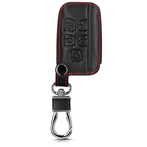 kwmobile Cover per chiave con control remoto Land Rover con 5 tasti in similpelle - Guscio protettivo in nero Custodia per chiave macchina