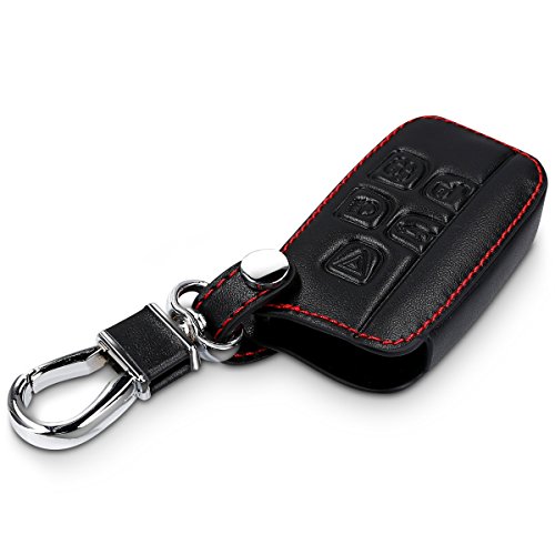 kwmobile Cover per chiave con control remoto Land Rover con 5 tasti in similpelle - Guscio protettivo in nero Custodia per chiave macchina