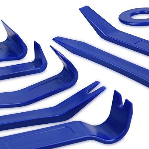 kwmobile Set 5in1 utensili auto - Strumenti antigraffio per installazione montaggio rimozione smontaggio - Attrezzi tappezzeria interni auto moto blu