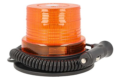 Lampada Luce Lampeggiante Led Rotante Strobo Arancione Magnetico 12V 24V Segnalazione Emergenza Per Auto Trattore Omologato E9