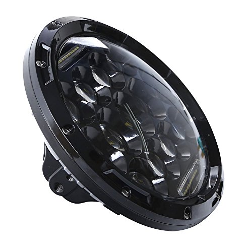 Lampadina a LED rotonda impermeabile per faro Daymaker HID per Harley Davidson e Jeep Wrangler, 7inches, 75 W.