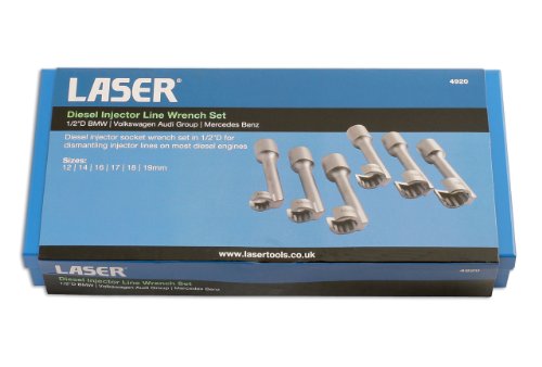 Laser 4920 - Set di bussole per chiave a bussola per iniettori diesel