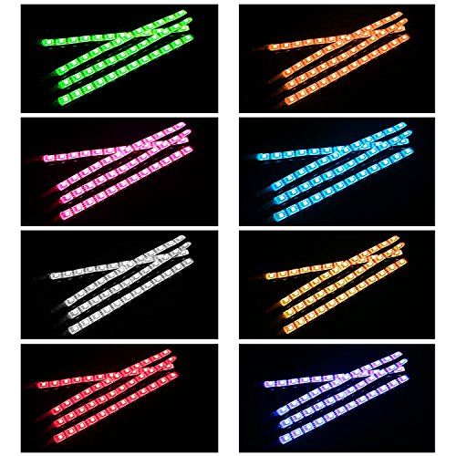 Led Auto Interni Kit 4 pz ZISTE Illuminazione Interna Pianale Auto con LED Multicolori, Controllo Attivo Suono e Telecomando Wireless, Doppia Porta USB Intelligente
