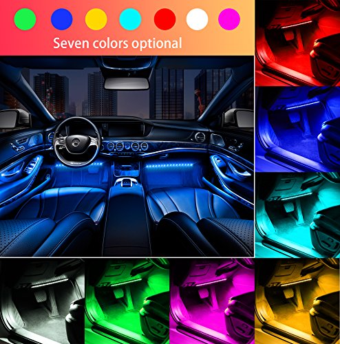 LED Auto Interni, Minger Striscia LED Auto 48 LEDs, Musica Attivata dal Microfono + Vari Colori Per Decorare Auto
