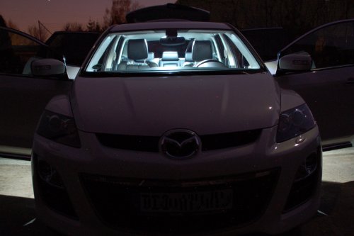 LED-Mafia® – Set da 8 LED per illuminazione interno auto, bianco, articolo 1533–44