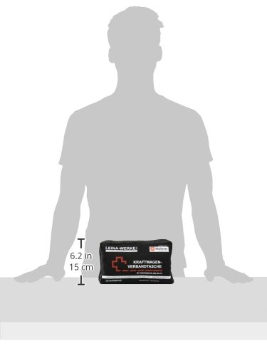Leina 11030 auto First Aid-Borsa compatta e di allarme con chiusura in Velcro, colore: nero/bianco/rosso