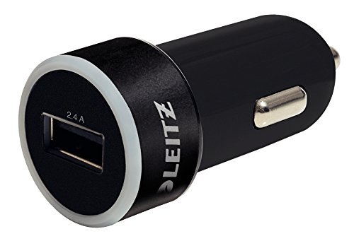 Leitz Complete 62210095 Caricatore Universale per Auto USB, Alta Velocità, Nero