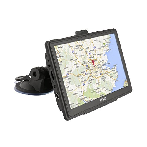 LESHP, navigatore satellitare GPS per automobili, schermo da 7 pollici, 8 GB di memoria, con mappe di Europa, Regno Unito e Irlanda, con aggiornamenti a vita