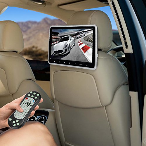 lettore dvd auto 10.1 pollici Ultra-Thin HD veicolo poggiatesta lettore DVD Monitor sedile posteriore nel sistema di intrattenimento per auto per bambini con HDMI USB SD Remote (CL101DVD)