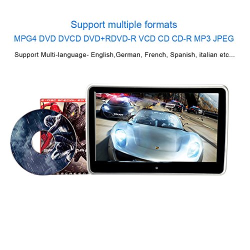 Lettore DVD per auto con schermo ampio, design ultrasottile, porta USB e SD, videogiochi wireless, HDMI con cuffie IR