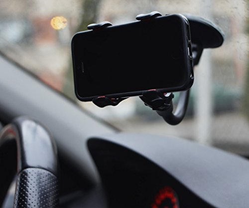 Lilware artigli lungo tubo morbido supporto universale da auto per smartphone/GPS – nero/rosso