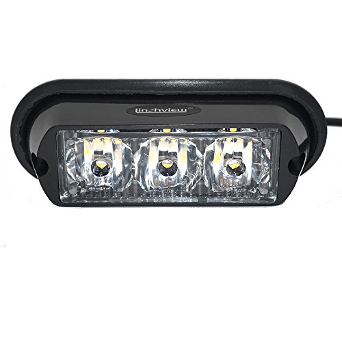 Linchview, 1 coppia di fanali flash frontali, LED da 3 W, 12 V/24 V, lampeggianti flash, luci di posizione, con 16 schemi di illuminazione (3 lampadine LED per fanale, ognuna è da 1 W)