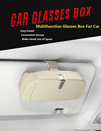 Linligoing auto custodia per occhiali con 2 carte inserto slot, Automotive visiera multi-funzione Meganetic aspirazione organizer box, occhiali da sole tasche portaoggetti per auto utilizzare accessori.