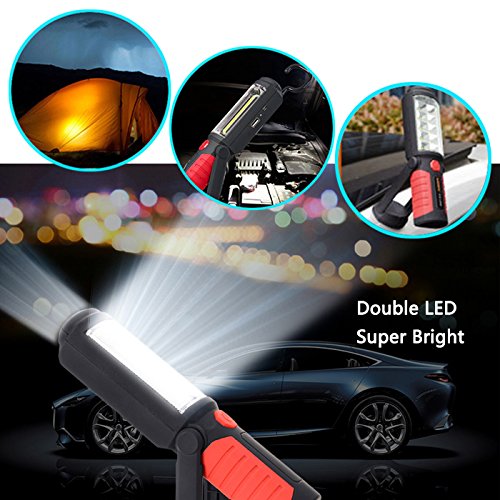 LIVEHITOP Magnetico Torcia Lampade di Ispezione, Ricaricabile COB + LED Luce di Lavoro con Forte Magnete per Riparazione Auto, Emergenza, Campeggio