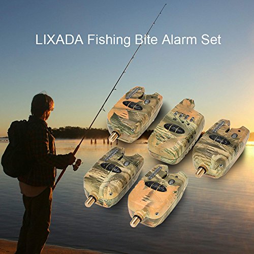 Lixada Wireless LED Pesca Allarme Set Con Caso 4 Avvisatori di Pesca + 1 Ricevitore