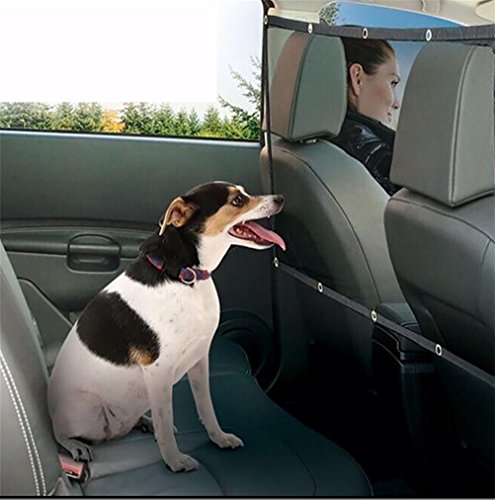 LOHUA Rete per sedile posteriore con barriera a rete per auto per animali domestici, tenere gli animali fuori dal sedile anteriore