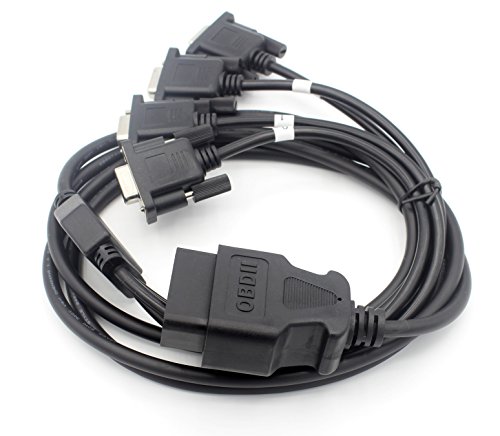 LoongGate DB9 4 Head to OBDII 16 Pin Adapter Connector Cable - Per DB9 Diagnostic Tools Connection