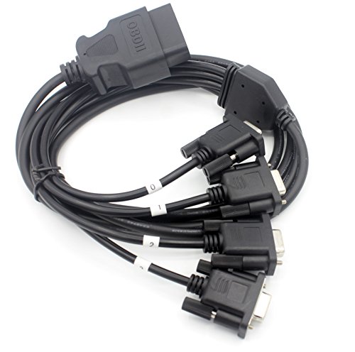LoongGate DB9 4 Head to OBDII 16 Pin Adapter Connector Cable - Per DB9 Diagnostic Tools Connection
