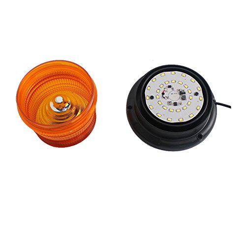 Luce lampeggiante a 30 LED, con base magnetica per tetto del veicolo, 12 V/24 V, segnale intermittente di colore arancione ambra, 15 W