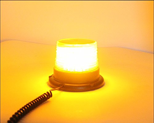 Luce lampeggiante a 30 LED, con base magnetica per tetto del veicolo, 12 V/24 V, segnale intermittente di colore arancione ambra, 15 W
