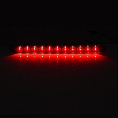 Luce rossa 38,1 cm impermeabile, con 11 LED, barra luminosa per luce stop, freni, frecce, fanale posteriore, per camion o rimorchio