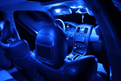 Luci a LED canbus per interni BMW Serie 3 E46 Coupé, 4 pezzi: 2 luci di lettura destra e sinistra, 2 luci per interno lato posteriore, colore: blu
