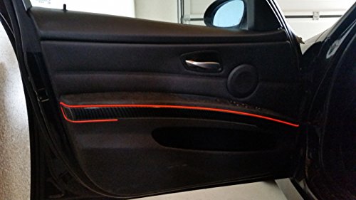 Luci diurne Lighting EL-Strip per interni auto, luce fluorescente, confezione da 4, colore: rosso