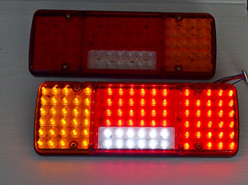 Luci posteriori a LED, 12 V, 5 funzioni, design ultra sottile, per camion, rimorchio, ribaltabile, autocarro, camper ecc., 2 pezzi