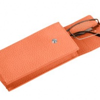 Lucrin - Custodia per occhiali - Vacchetta ruvida - Arancione