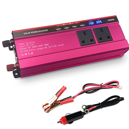 Lvyuan 1000 W/W Peak Power inverter DC 12 V a 230 V 240 V AC con convertitore auto USB adattatore AC prese LCD Display