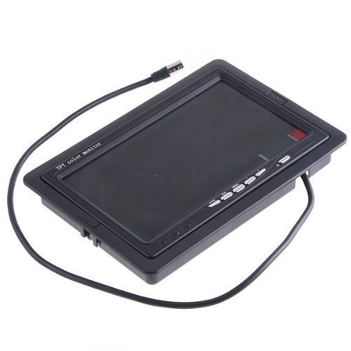 Lychee 17,8 cm TFT LCD a colori monitor telecamera posteriore auto sostegno girevole lo schermo e 2 ingressi AV con un telecomando IR