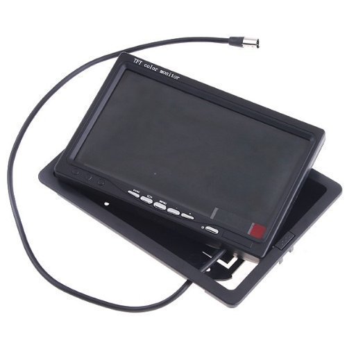 Lychee 17,8 cm TFT LCD a colori monitor telecamera posteriore auto sostegno girevole lo schermo e 2 ingressi AV con un telecomando IR