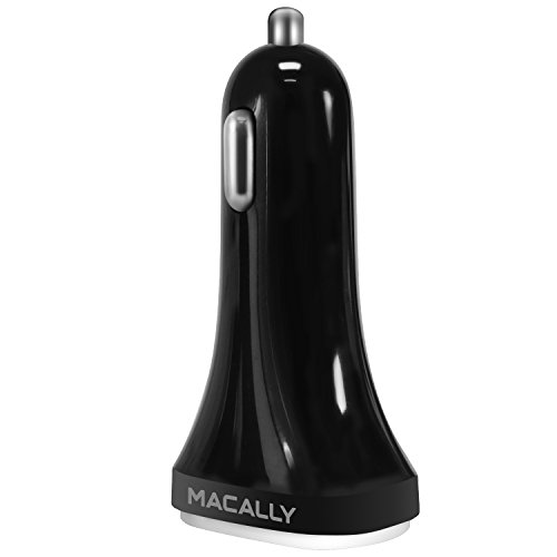Macally CAR20UC - Caricabatterie, 2 porte USB-C e USB-A per auto, Nero