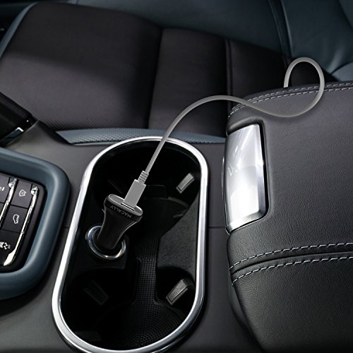 Macally CAR20UC - Caricabatterie, 2 porte USB-C e USB-A per auto, Nero