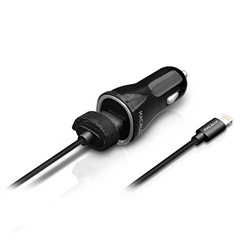 Macally MCAR12L caricabatterie per auto 12W con cavo Lightning per iPad, iPhone e iPod (Made for iPod, iPhone and iPad - Apple Mfi certified)