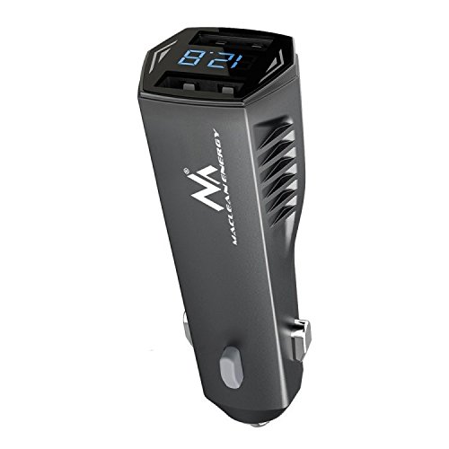 Maclean mce126 USB caricabatteria da auto 4,8 a 2 X USB Adattatore per auto auto caricabatteria da auto Caricatore Digitale Voltmetro 12 – 24 V