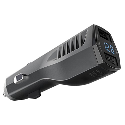 Maclean mce126 USB caricabatteria da auto 4,8 a 2 X USB Adattatore per auto auto caricabatteria da auto Caricatore Digitale Voltmetro 12 – 24 V
